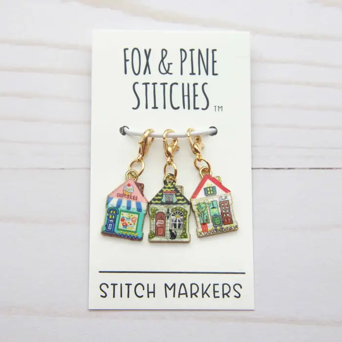 Fox and Pine Stitch Markers