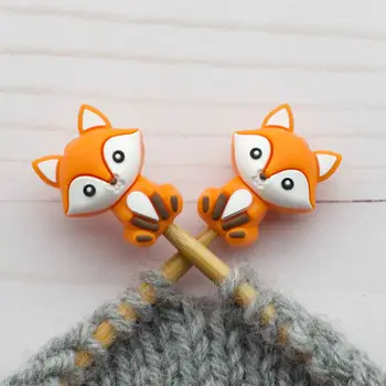 Fox and Pine Stitch Stoppers