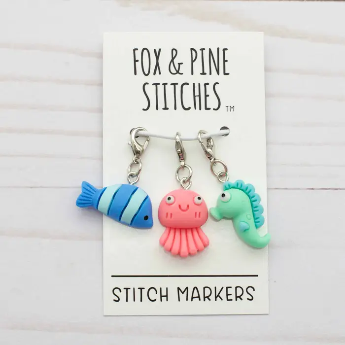 Fox and Pine Stitch Markers
