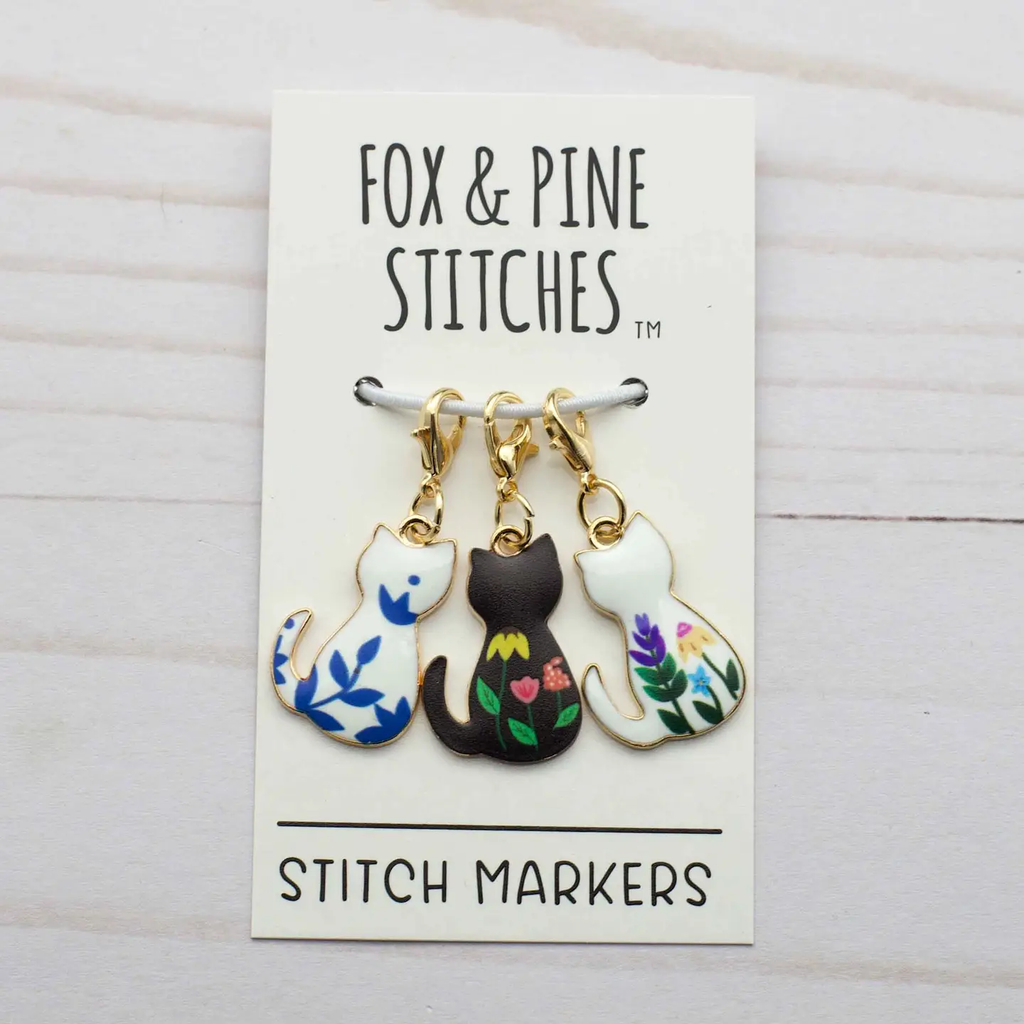 Fox and Pine Stitch Markers