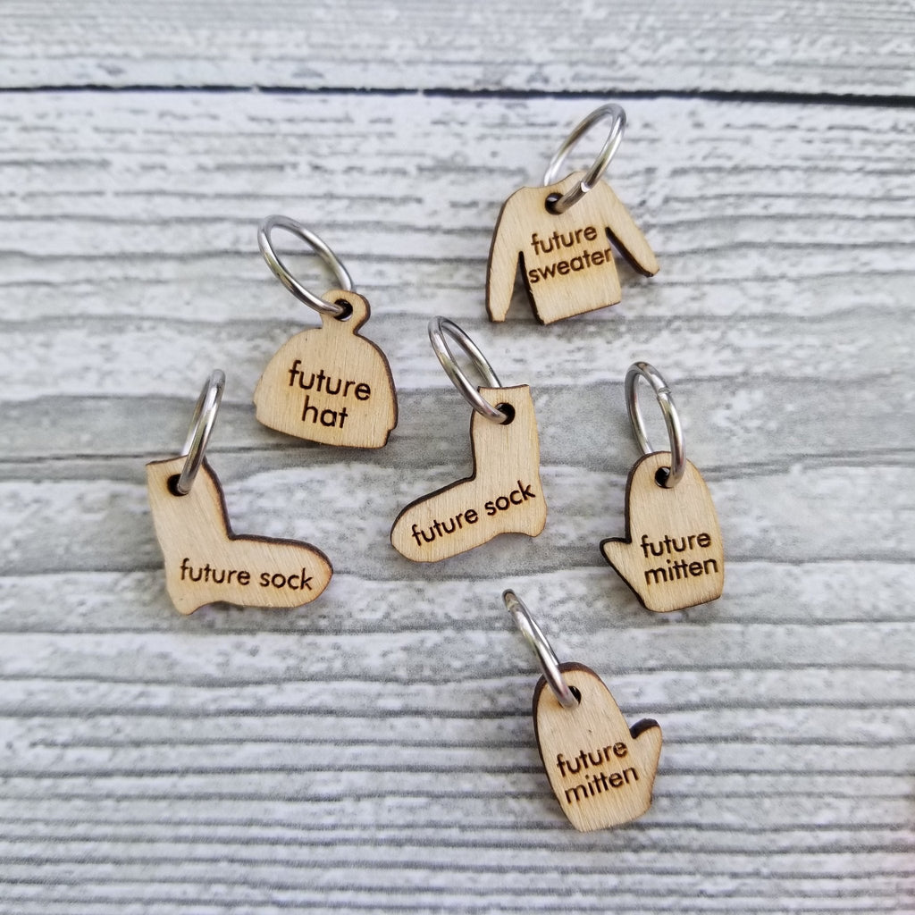 Katrinkles Wood Stitch Markers - The Sated SheepNotionsKatrinkles