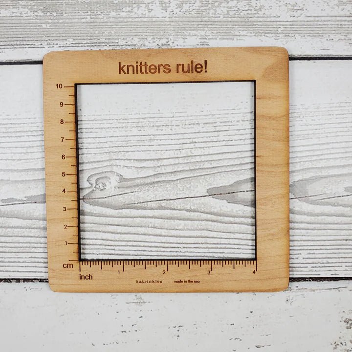 Knitters Rule Square Gauge 4" x 4" - The Sated SheepNotionsKatrinkles