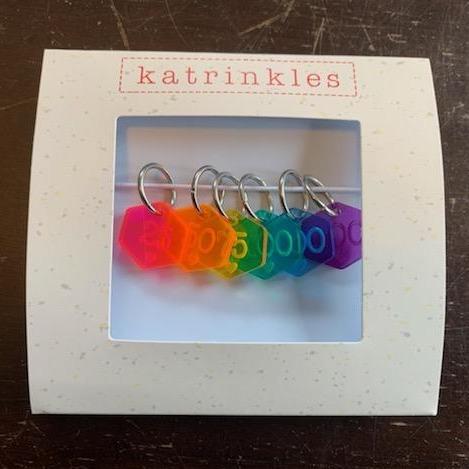 Large Rainbow Acrylic Number Stitch Marker Set - The Sated SheepNotionsKatrinkles