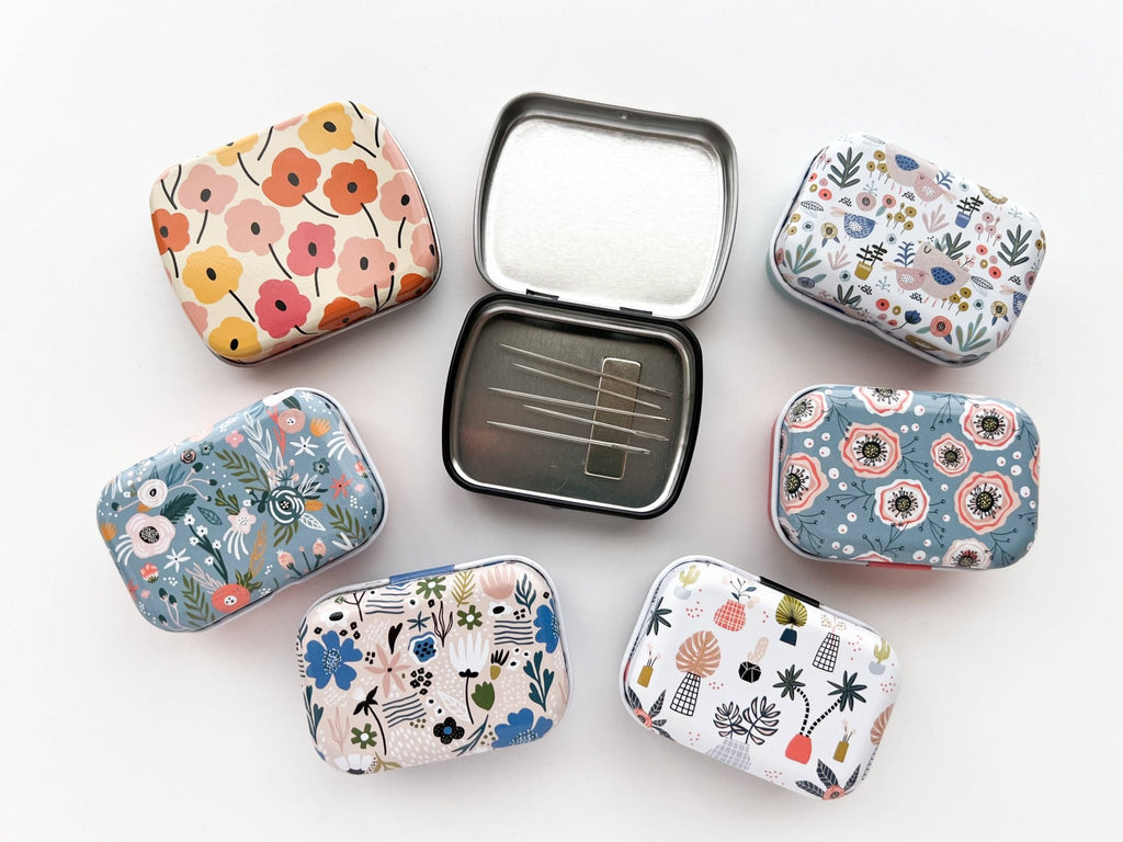 Matryoshka Doll Shop - Magnetic needle tin, floral needle case