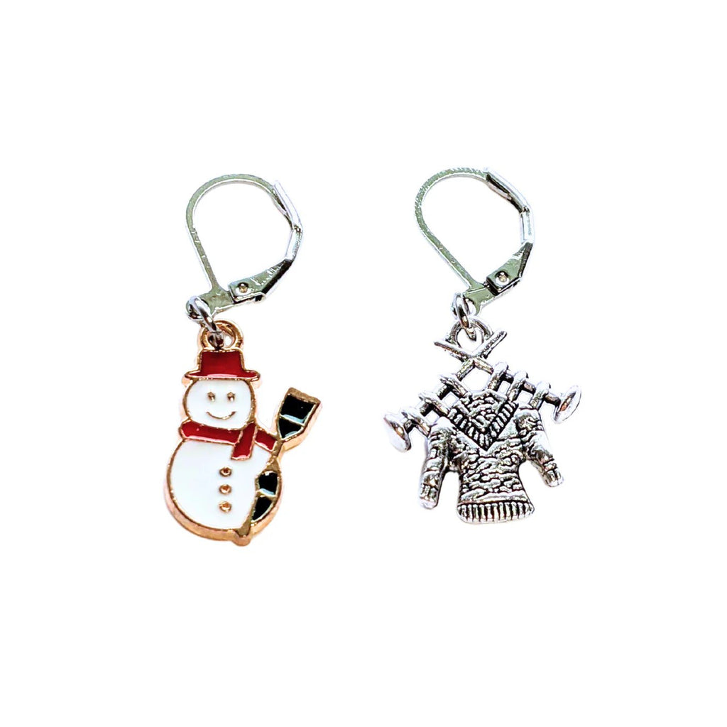 Snowman and Sweater Duo Stitch Markers - The Sated SheepNotionsPretty Warm Designs