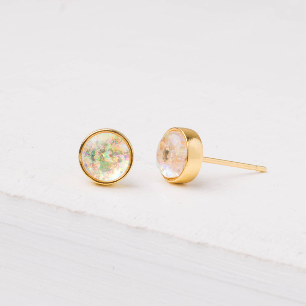 Mina Gold & Opal Stud Earrings