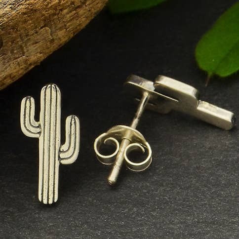 Cactus Post Earrings 12x6mm