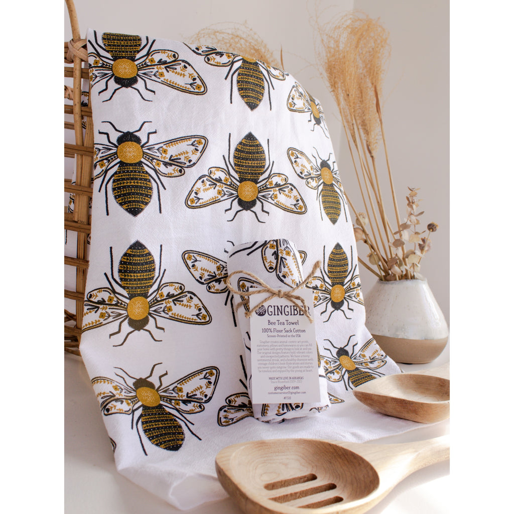 Honey Bee Tea Towel, Kitchen Towel 